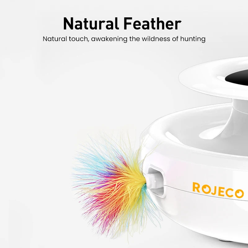 2-in-1 Smart Automatic Feather Ball Toy Set for Cats and Dogs with 5 Interactive Modes