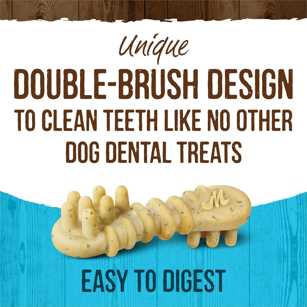 Natural Dental Chews for Small Dogs (5-15 lbs) - Mint-Infused Toothbrush Treats - 20 Count Bag