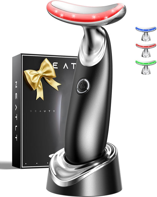 Red Light for Face and Neck, 7-In-1 Face Massager Tool, 3-Color Portable Facial Massager for Skin Care (5.9In)