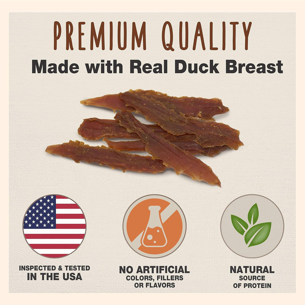 Gourmet Duck Breast Dog Jerky Treats, 28 Oz | Premium Real Duck, High-Protein Natural Dog Treats for Training, Suitable for Small and Large Breeds