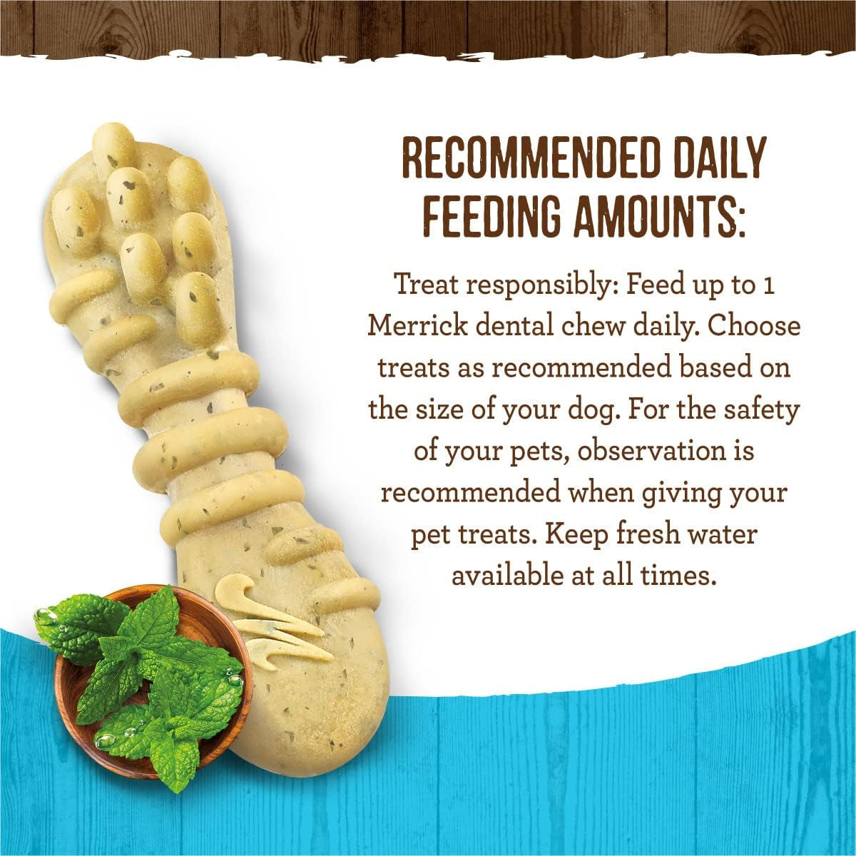 Natural Dental Chews for Small Dogs (5-15 lbs) - Mint-Infused Toothbrush Treats - 20 Count Bag