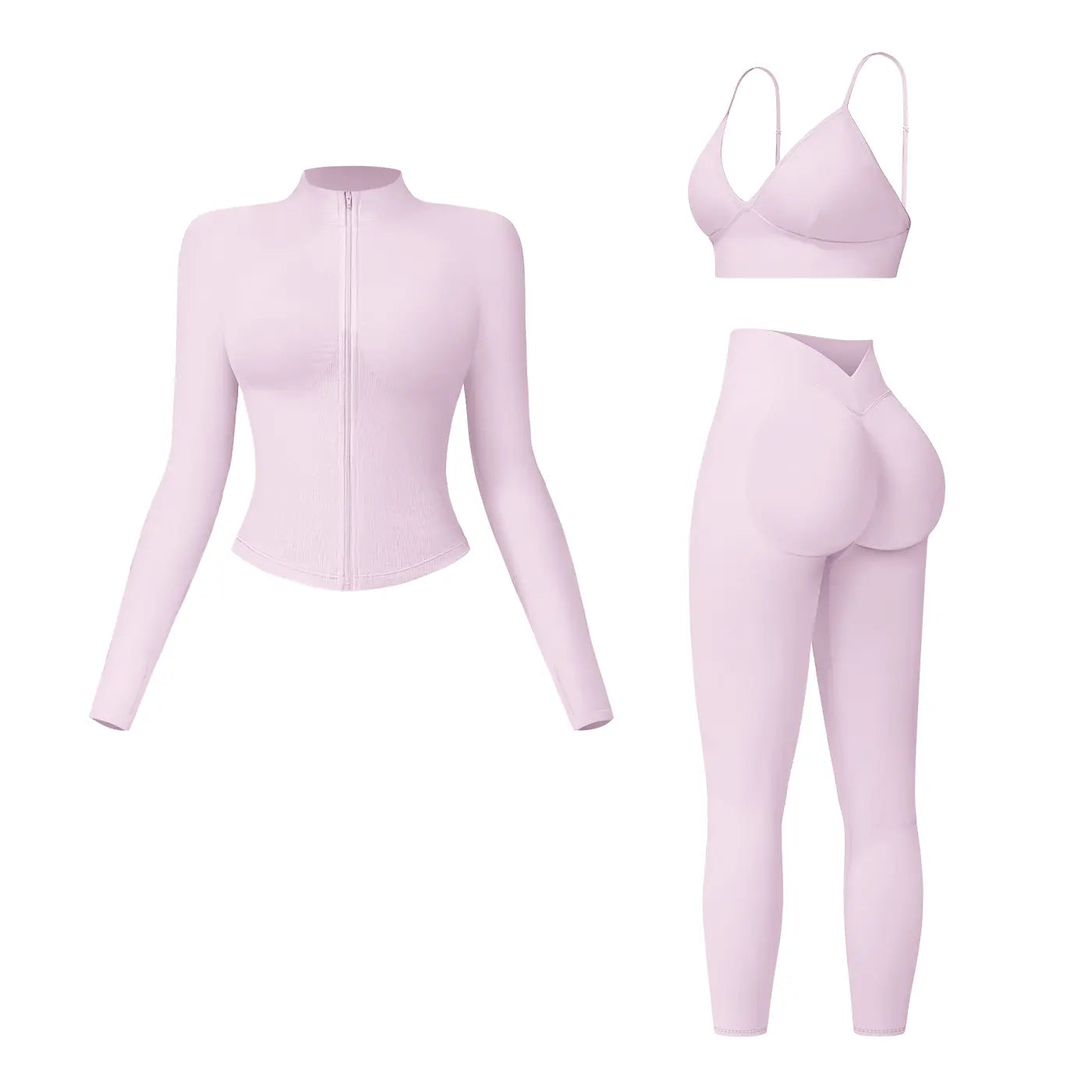 MFVIM Women’S 3-Piece Gym Clothes Set - V-Waist Tummy Control Long Pants, Sports Breathable Lightweight Athletic Outfits for Yoga, Gym, Athleisure & Athletic Workout Clothing,Summerwins,Travel Essentials,Camping Essentials