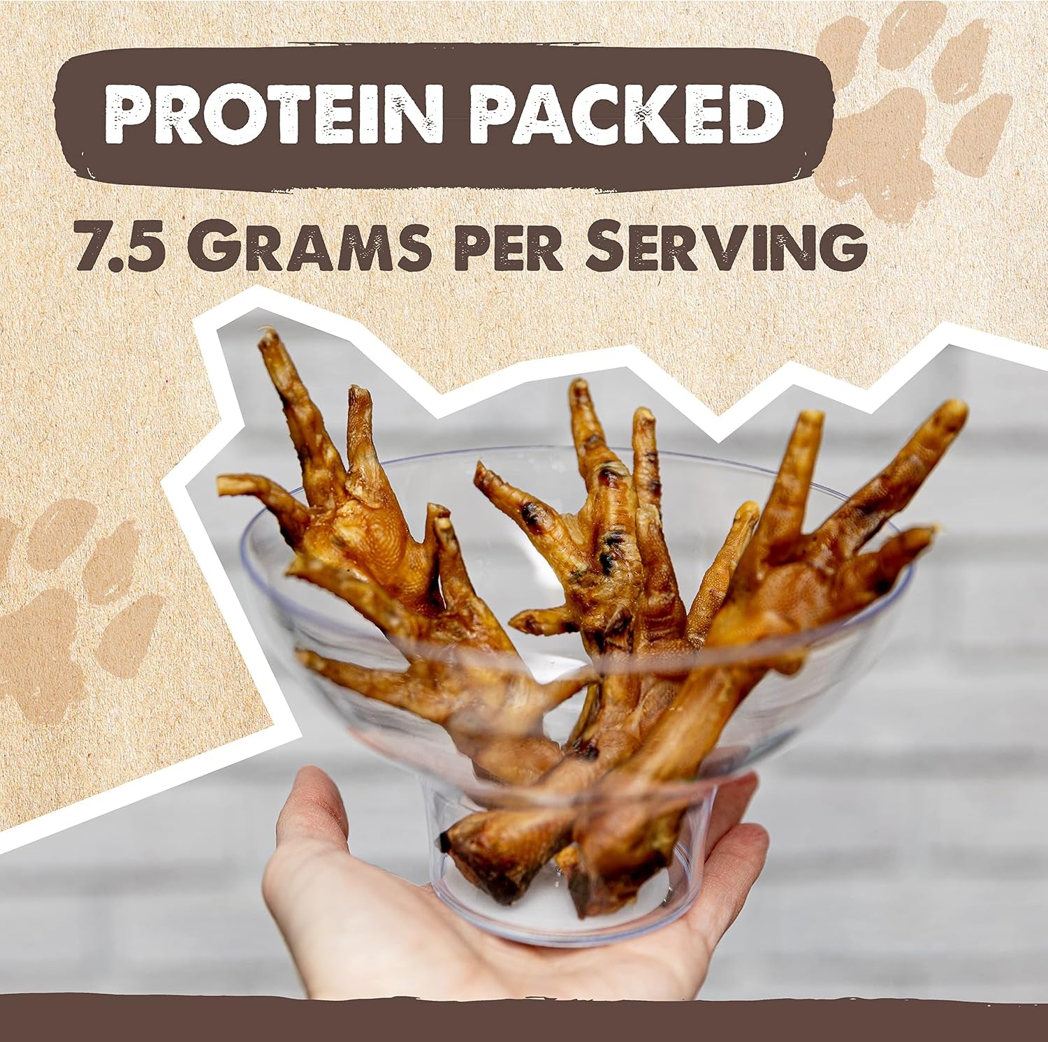 Naturals Chicken Feet Dog Treats - 30 Pack, Single Ingredient, High Protein, Supports Joint Health with Glucosamine & Chondroitin, Grain-Free, Low Odor, Slow-Dried for Puppies