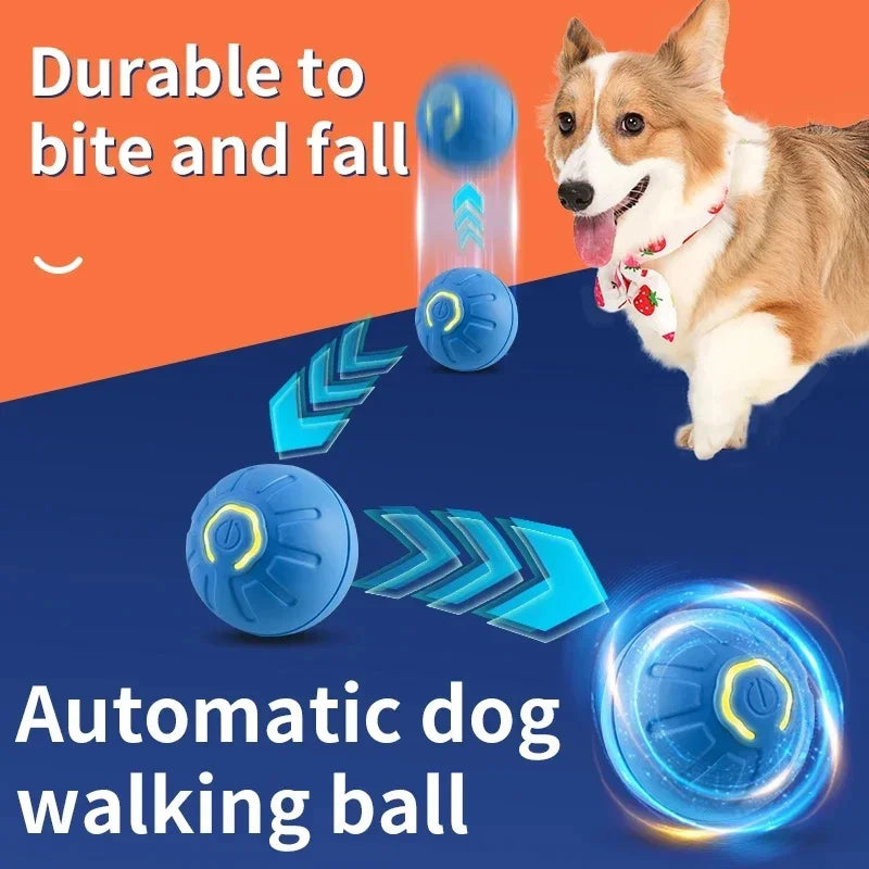 Electronic Interactive Smart Dog Toy Ball - USB Rechargeable Automatic Bouncing Pet Toy for Puppies and Cats, Ideal Birthday Gift