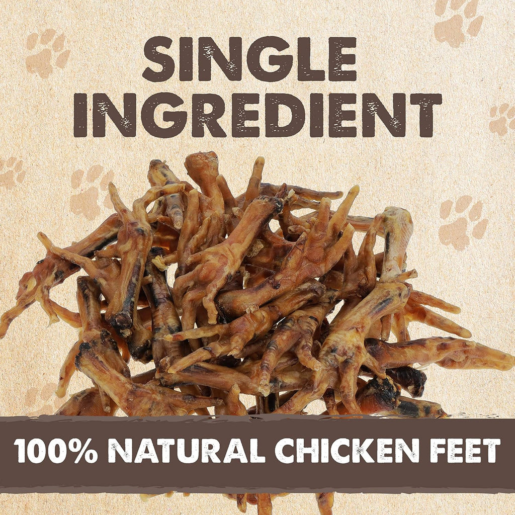 Naturals Chicken Feet Dog Treats - 30 Pack, Single Ingredient, High Protein, Supports Joint Health with Glucosamine & Chondroitin, Grain-Free, Low Odor, Slow-Dried for Puppies