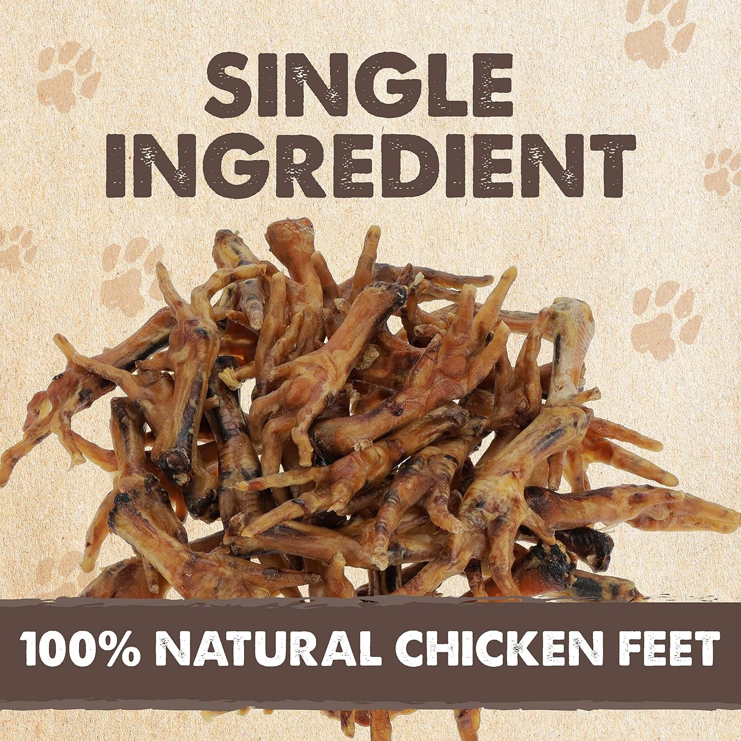 Naturals Chicken Feet Dog Treats - 30 Pack, Single Ingredient, High Protein, Supports Joint Health with Glucosamine & Chondroitin, Grain-Free, Low Odor, Slow-Dried for Puppies