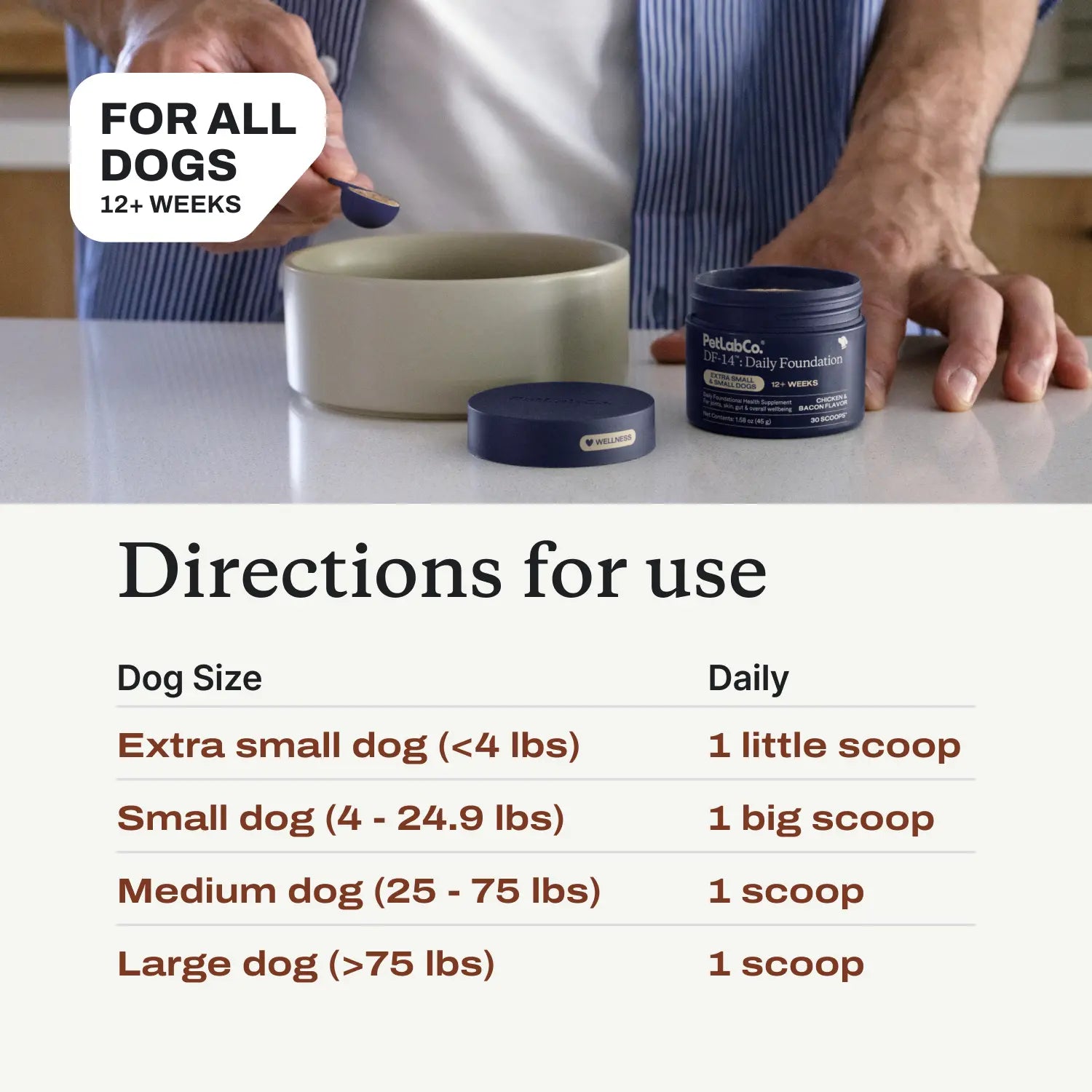 DF-14 Daily Foundation: 14-In-1 Multifunctional Dog Supplement Powder - Longevity Support Made Simple with One Easy Daily Scoop