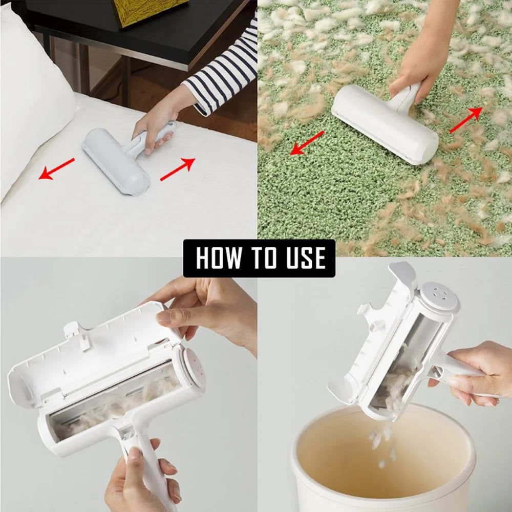 Reusable Pet Hair Remover Roller for Furniture, Carpets, and Car Seats