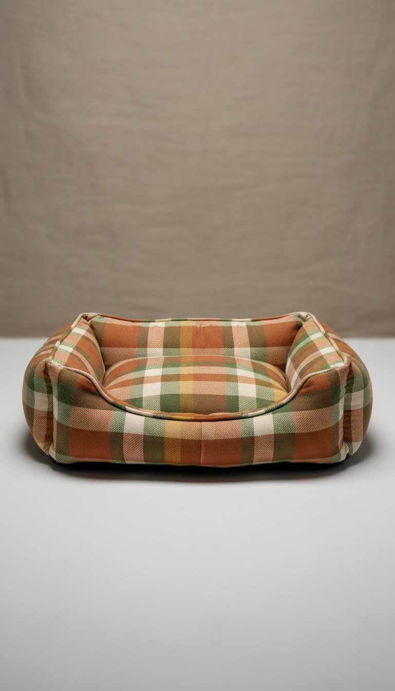 Country Plaid Dog Bed