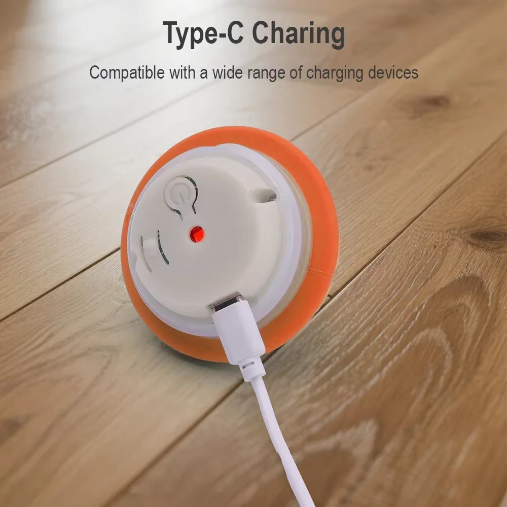 Interactive Automatic Rolling Ball Toy for Cats and Dogs with Faux Tail - Rechargeable Smart Electric Training Device Imitating Mouse