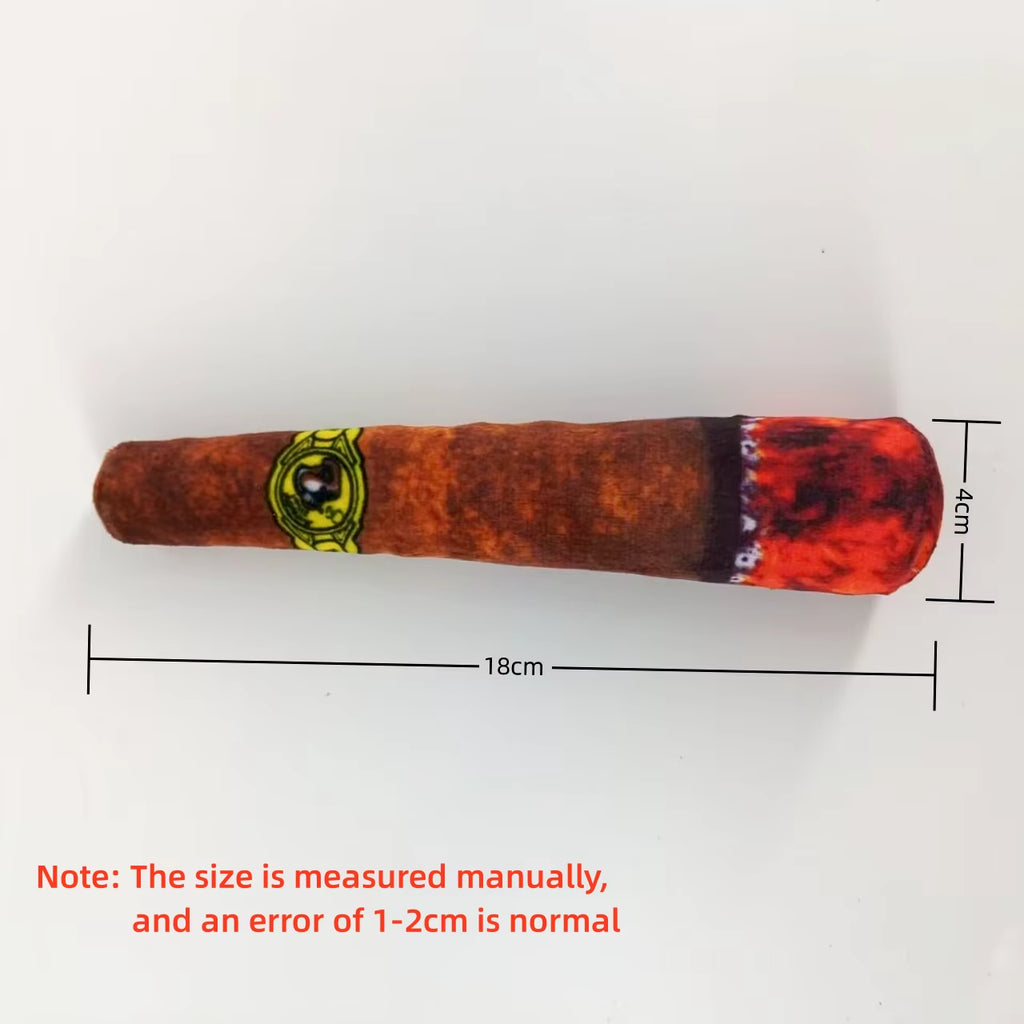 Interactive Plush Dog Chew Toy - Durable Squeaky Cigar for Small Breeds