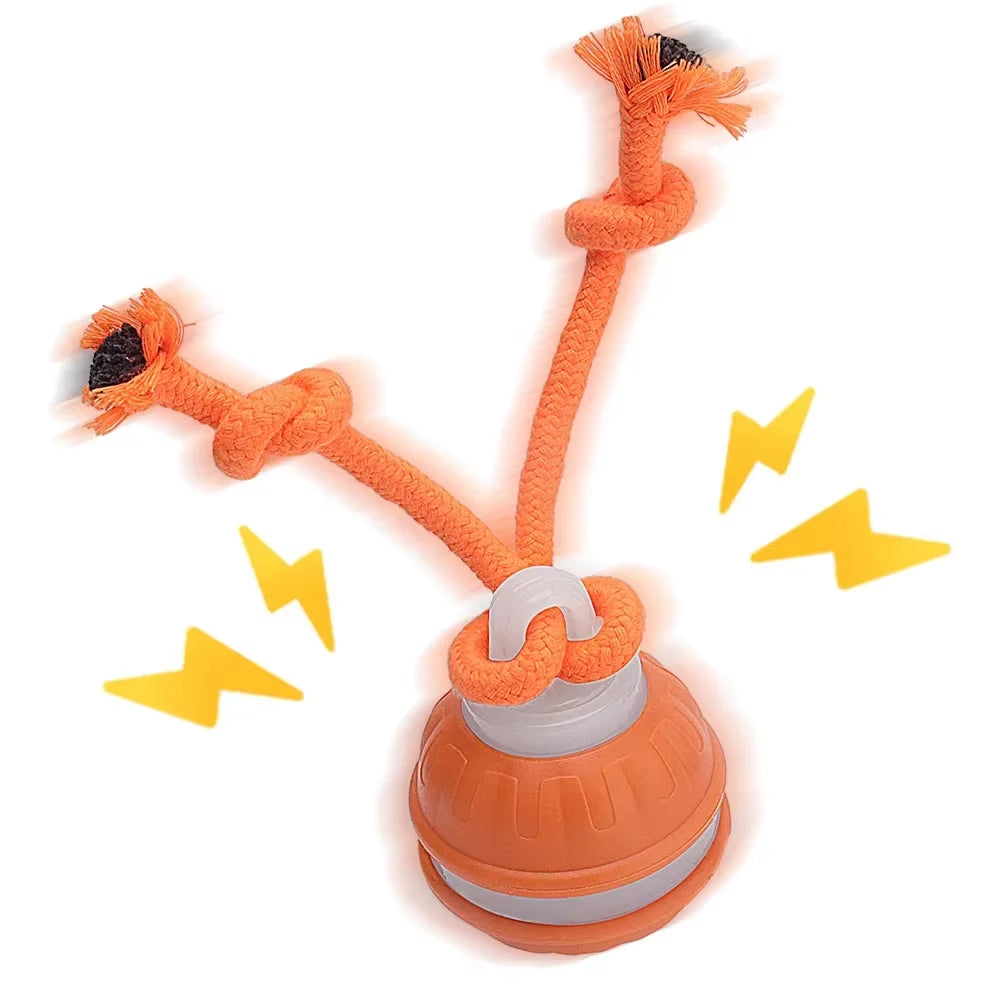 Interactive Automatic Rolling Ball Toy for Cats and Dogs with Faux Tail - Rechargeable Smart Electric Training Device Imitating Mouse