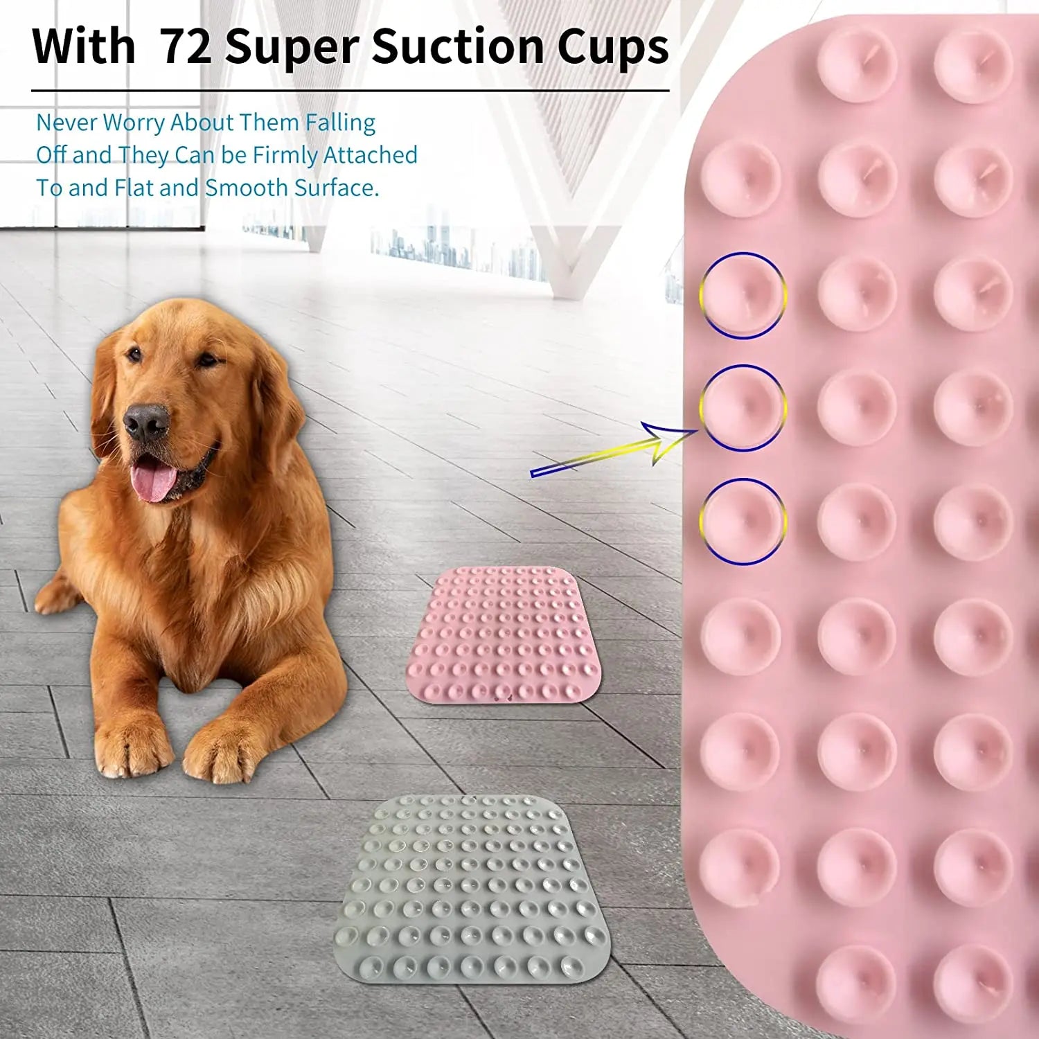 Dog Lick Mat with Suction Cups - Slow Feeder for Pet Anxiety Relief and Training with Food, Yogurt, and Peanut Butter