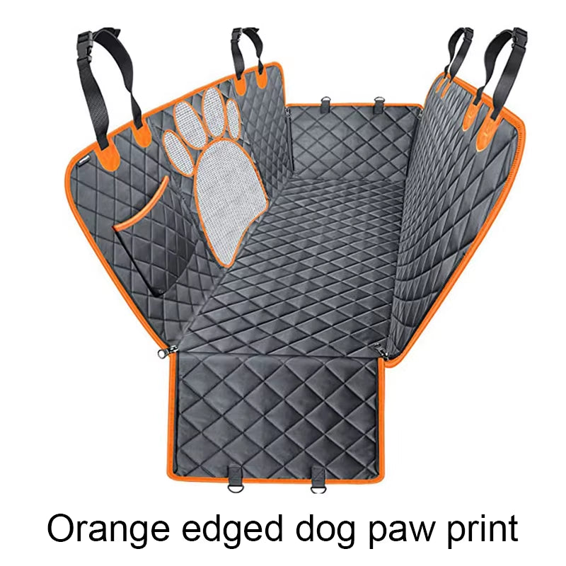 Waterproof Car Seat Cover with Visual Mesh Window and Side Zipper for Dogs and Cats - Travel Mat Hammock for Pet Carriers