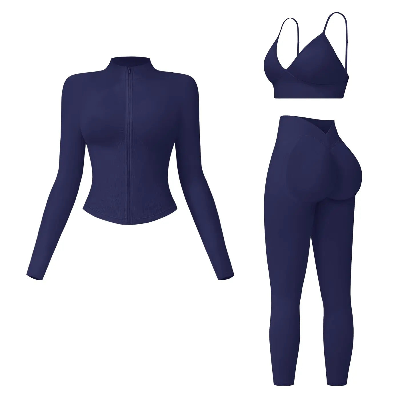 MFVIM Women’S 3-Piece Gym Clothes Set - V-Waist Tummy Control Long Pants, Sports Breathable Lightweight Athletic Outfits for Yoga, Gym, Athleisure & Athletic Workout Clothing,Summerwins,Travel Essentials,Camping Essentials