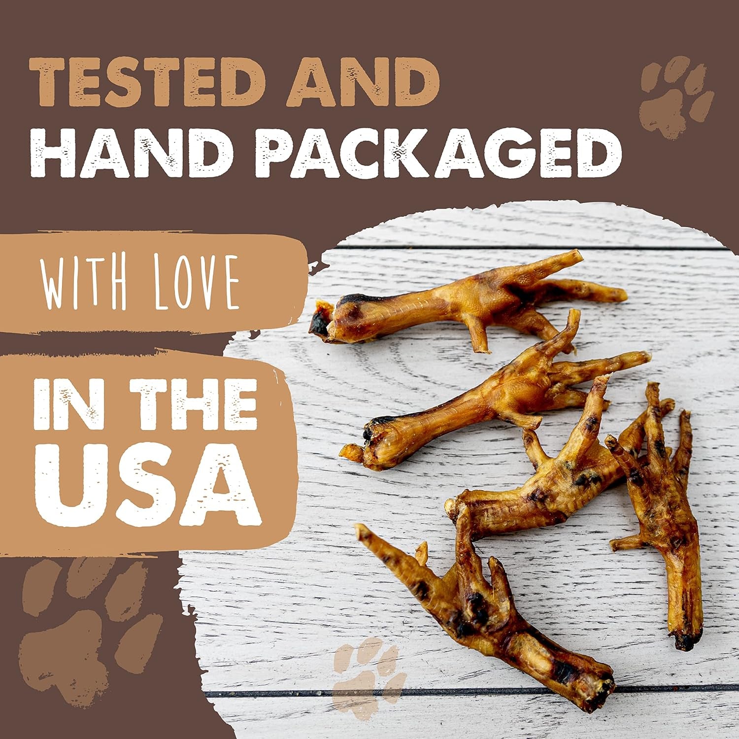 Naturals Chicken Feet Dog Treats - 30 Pack, Single Ingredient, High Protein, Supports Joint Health with Glucosamine & Chondroitin, Grain-Free, Low Odor, Slow-Dried for Puppies