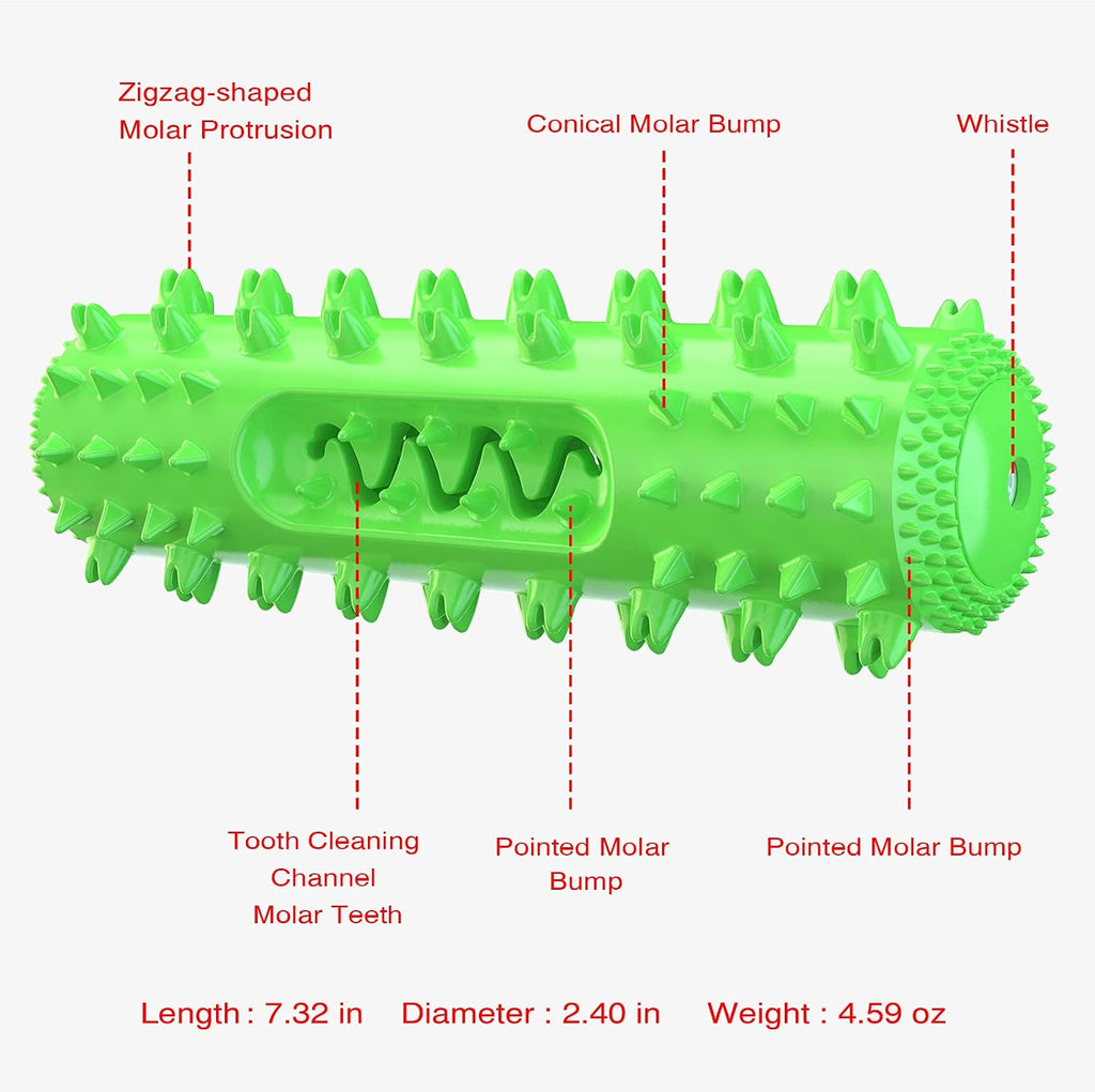 Indestructible Puppy Chew Toy for Teething - Durable Squeaky Interactive Toothbrush Toy for Aggressive Chewers of All Breeds
