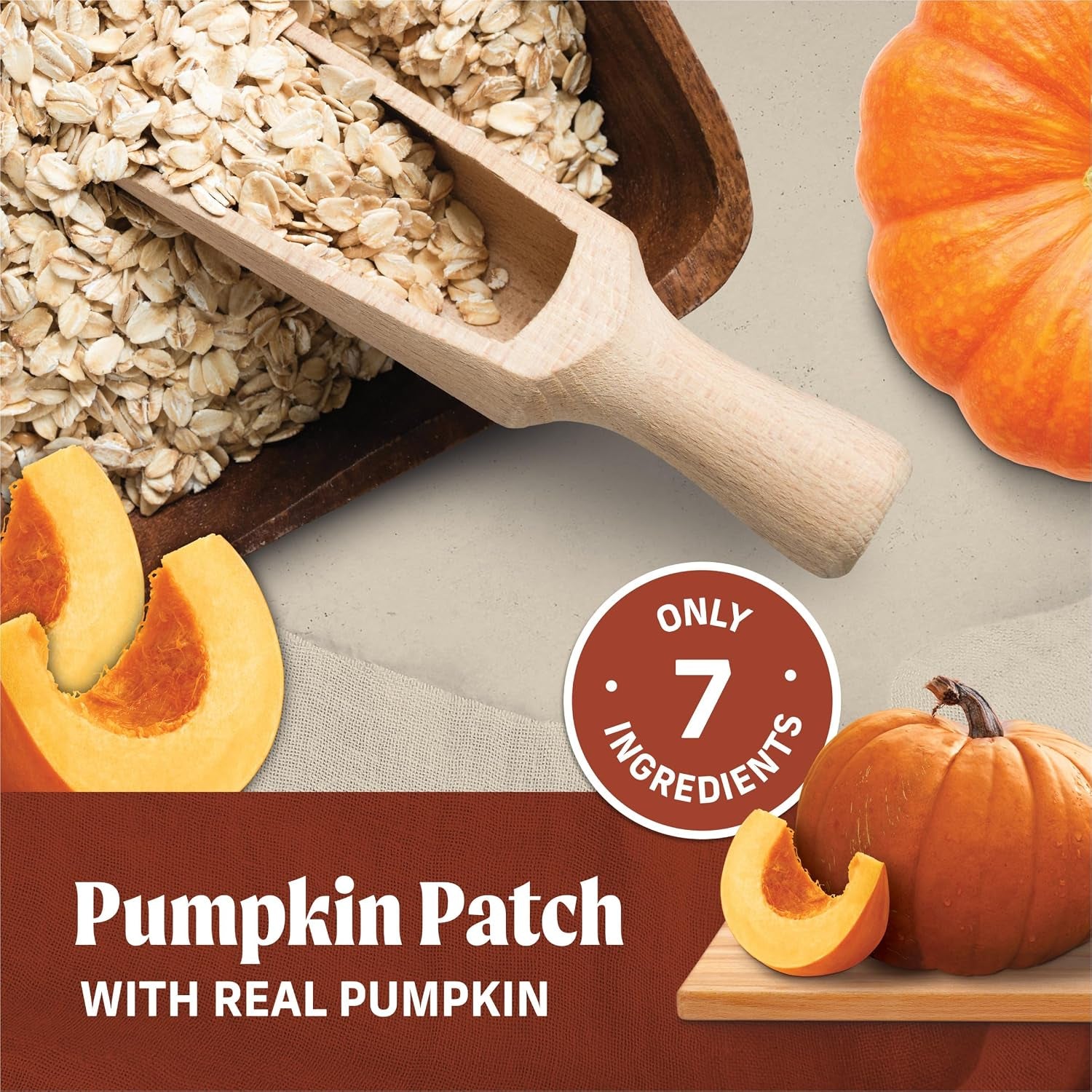 Oven-Baked Natural Dog Treats - Crunchy Pumpkin Patch Biscuits Made with Real Pumpkin, Crafted in Small Batches with Only Seven Ingredients
