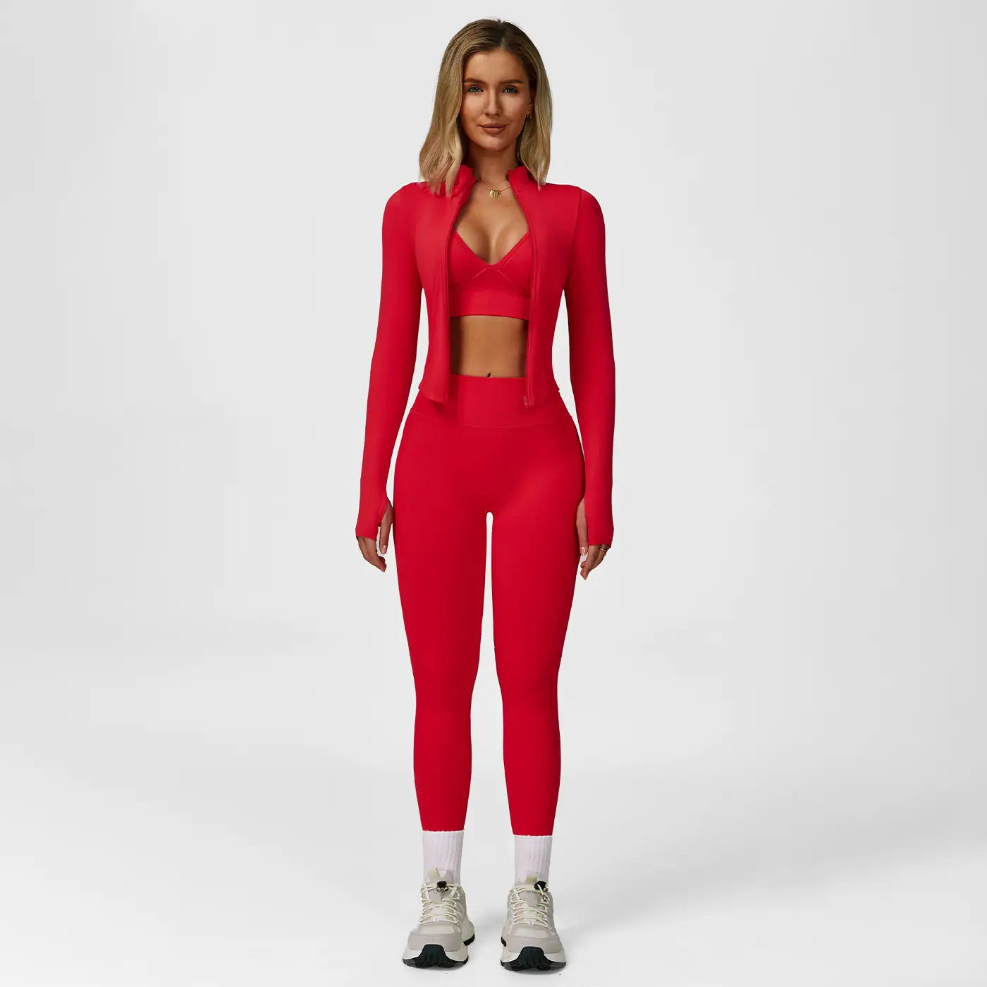 MFVIM Women’S 3-Piece Gym Clothes Set - V-Waist Tummy Control Long Pants, Sports Breathable Lightweight Athletic Outfits for Yoga, Gym, Athleisure & Athletic Workout Clothing,Summerwins,Travel Essentials,Camping Essentials