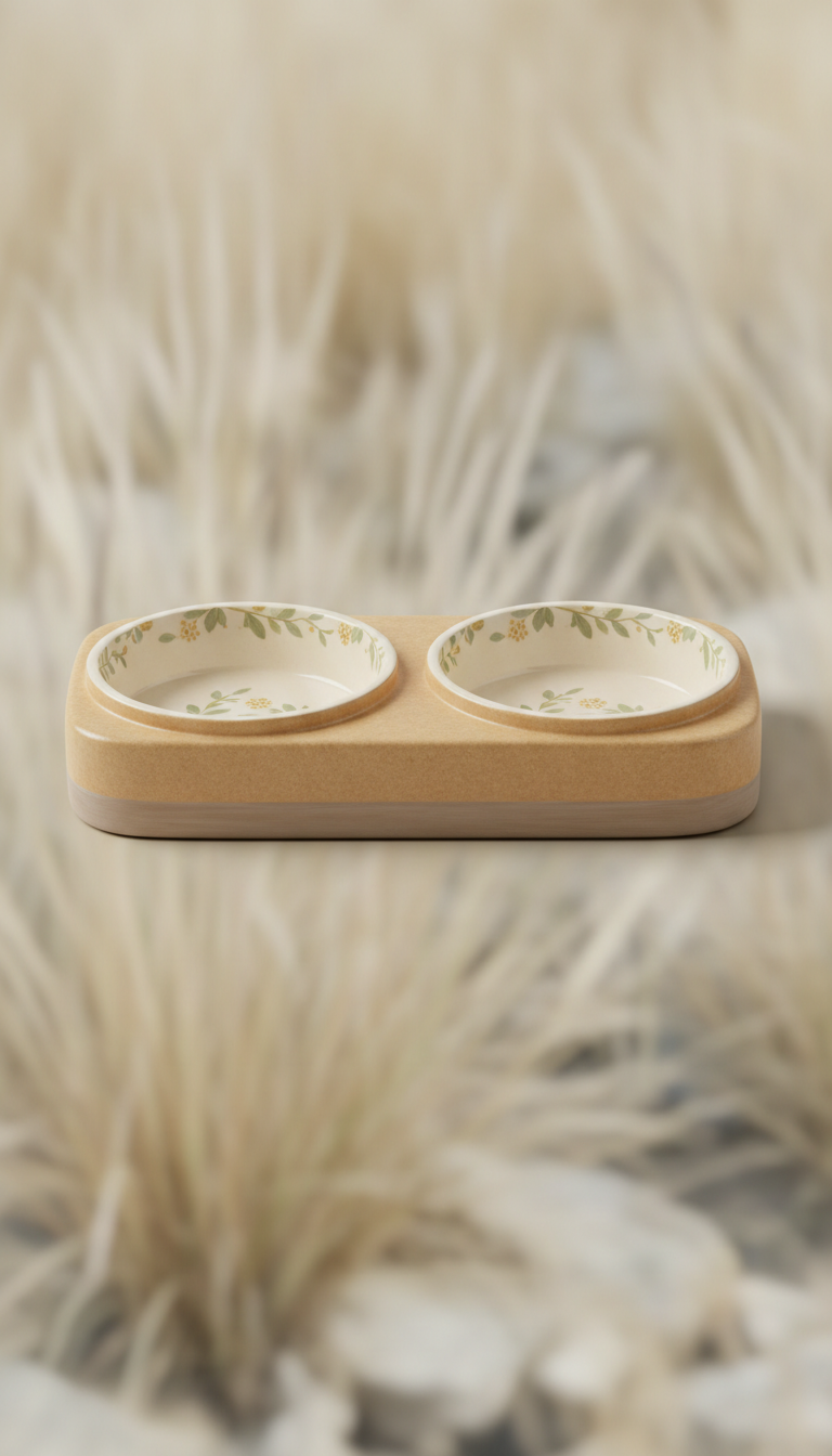 Ceramic Pet Feeding Bowl Set