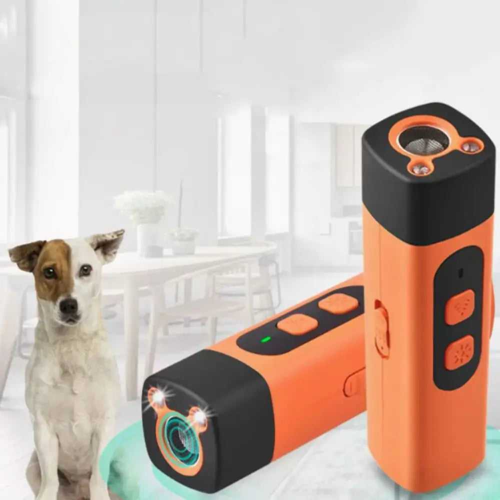 Ultimate Rechargeable Ultrasonic Dog Repeller with LED Flashlight - Effective Anti-Barking Training Tool