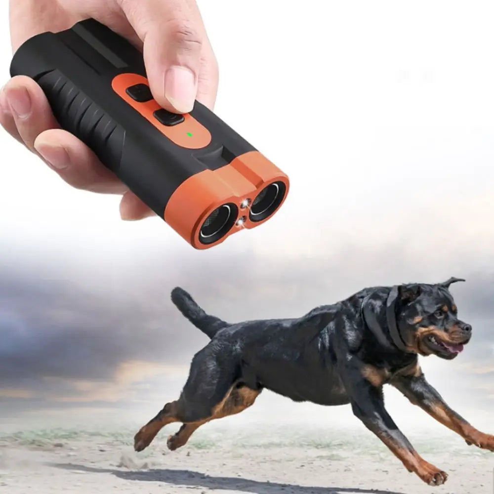Ultimate Rechargeable Ultrasonic Dog Repeller with LED Flashlight - Effective Anti-Barking Training Tool
