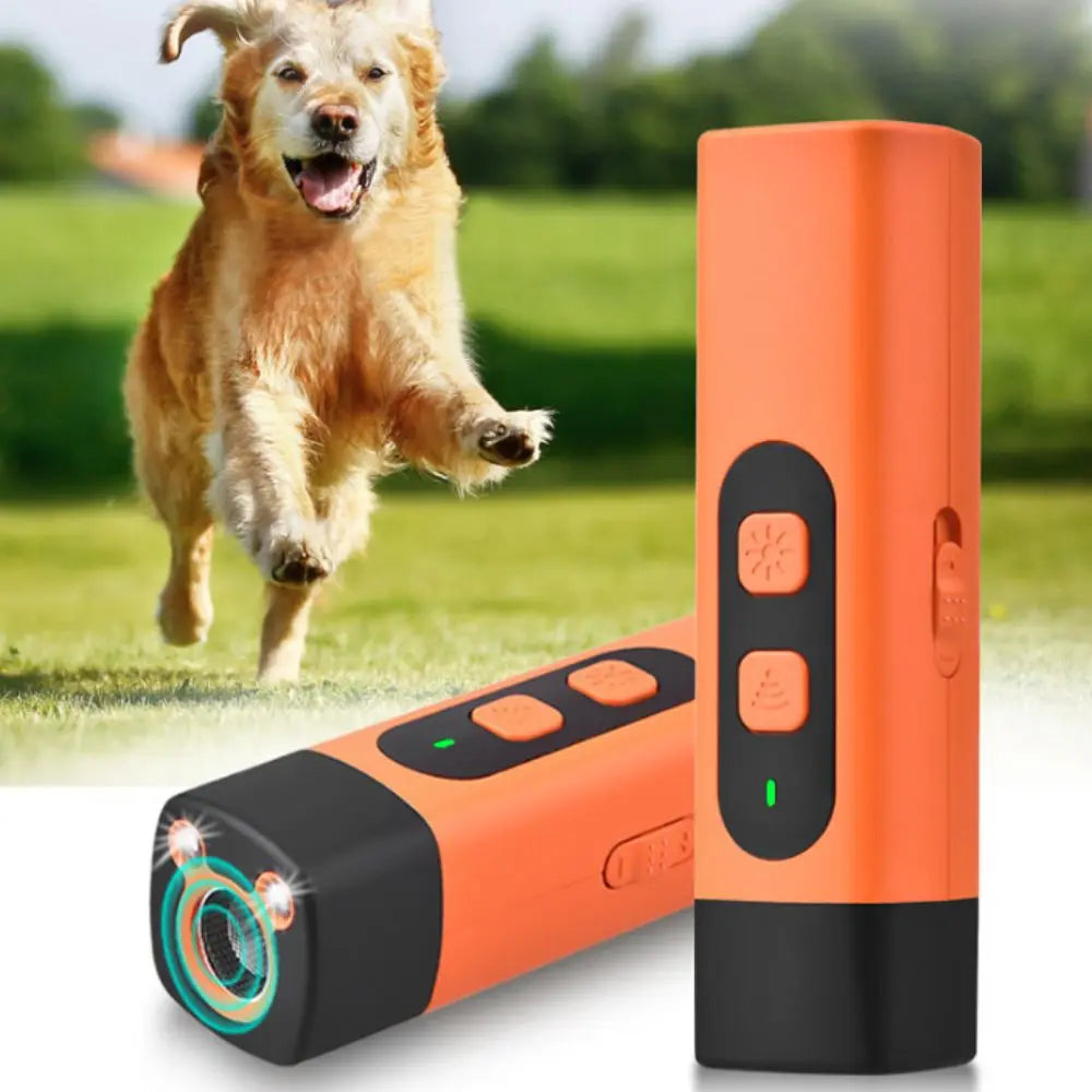 Ultimate Rechargeable Ultrasonic Dog Repeller with LED Flashlight - Effective Anti-Barking Training Tool
