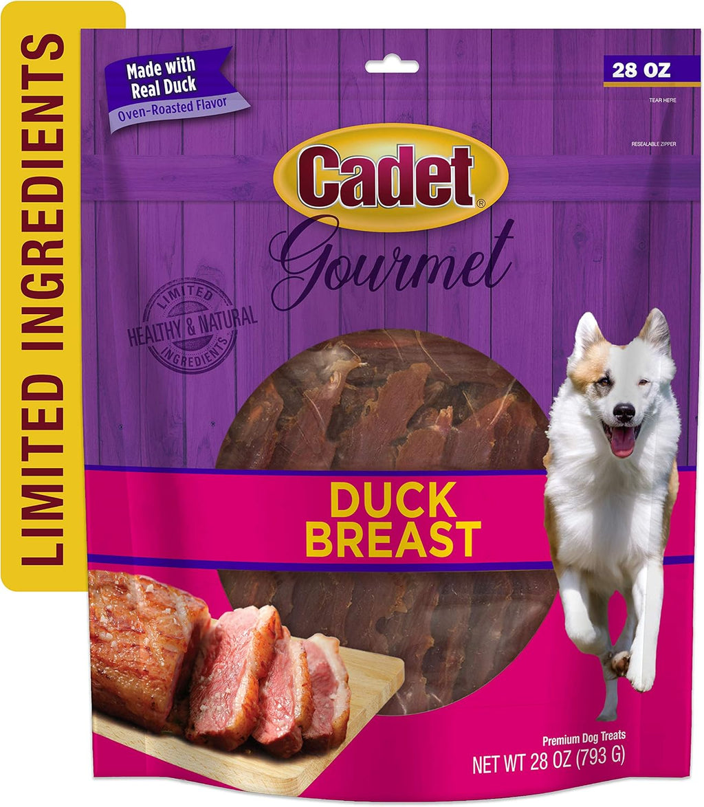 Gourmet Duck Breast Dog Jerky Treats, 28 Oz | Premium Real Duck, High-Protein Natural Dog Treats for Training, Suitable for Small and Large Breeds
