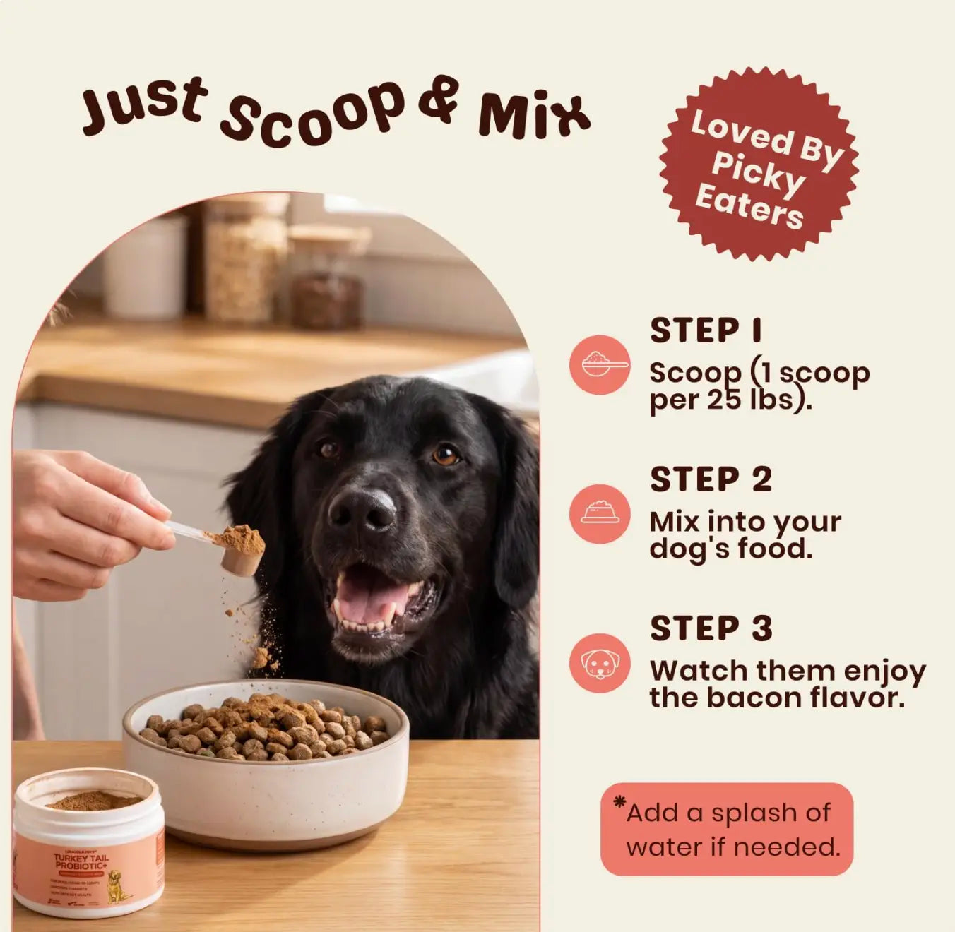 Lumiqour - Turkey Tail Probiotic + Mushroom Blend for Dogs Prone to Lumps | Immunity & Gut Health for Dogs All Natural Ingredients No Chemicals