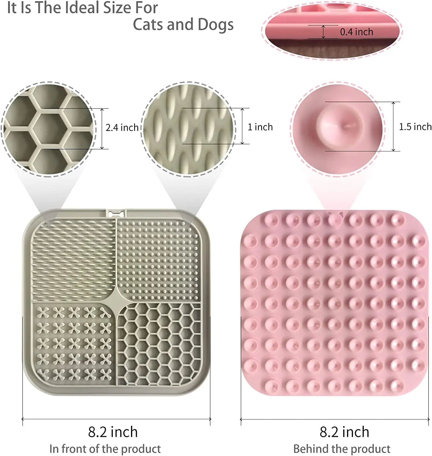 Dog Lick Mat with Suction Cups - Slow Feeder for Pet Anxiety Relief and Training with Food, Yogurt, and Peanut Butter