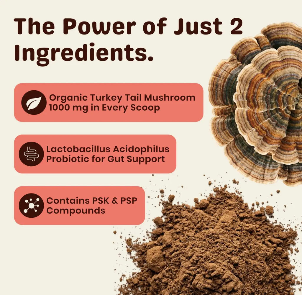 Lumiqour - Turkey Tail Probiotic + Mushroom Blend for Dogs Prone to Lumps | Immunity & Gut Health for Dogs All Natural Ingredients No Chemicals