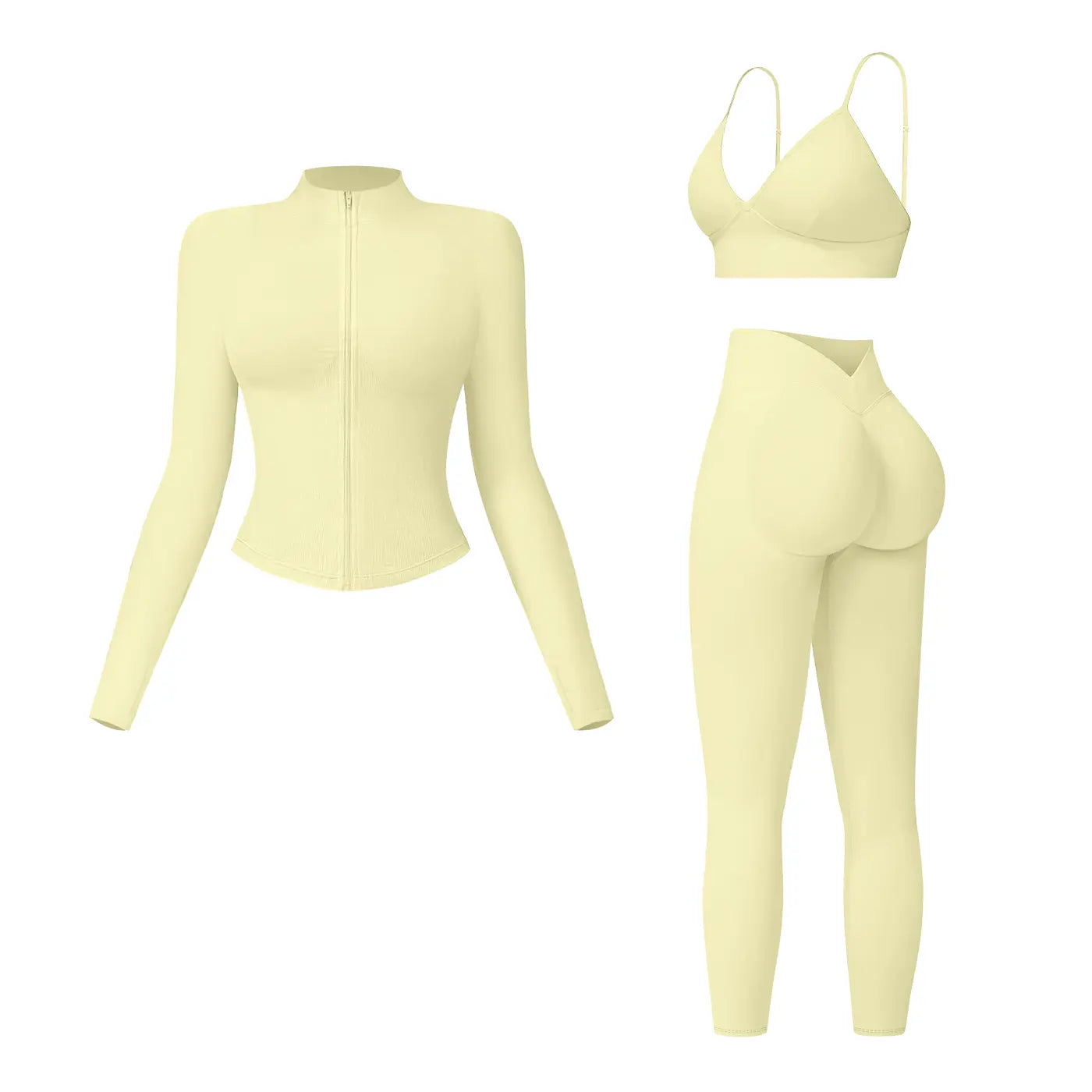 MFVIM Women’S 3-Piece Gym Clothes Set - V-Waist Tummy Control Long Pants, Sports Breathable Lightweight Athletic Outfits for Yoga, Gym, Athleisure & Athletic Workout Clothing,Summerwins,Travel Essentials,Camping Essentials