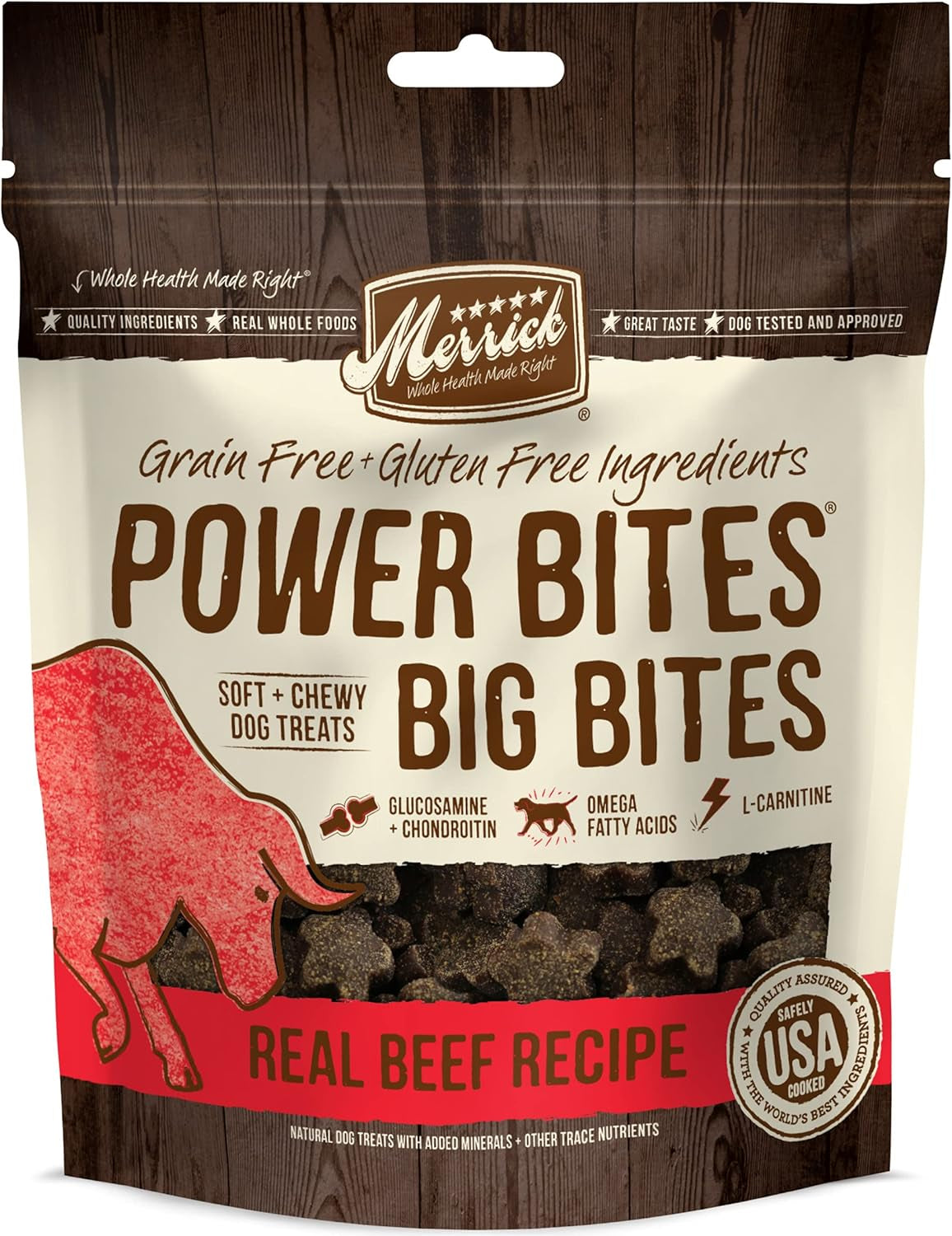Power Bites Dog Treats - Beef and Sweet Potato Recipe, 6 oz Bag