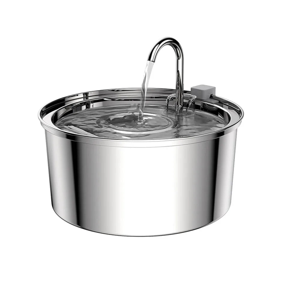 Stainless Steel Automatic Pet Water Fountain with USB Electric Mute and Filter for Cats and Dogs