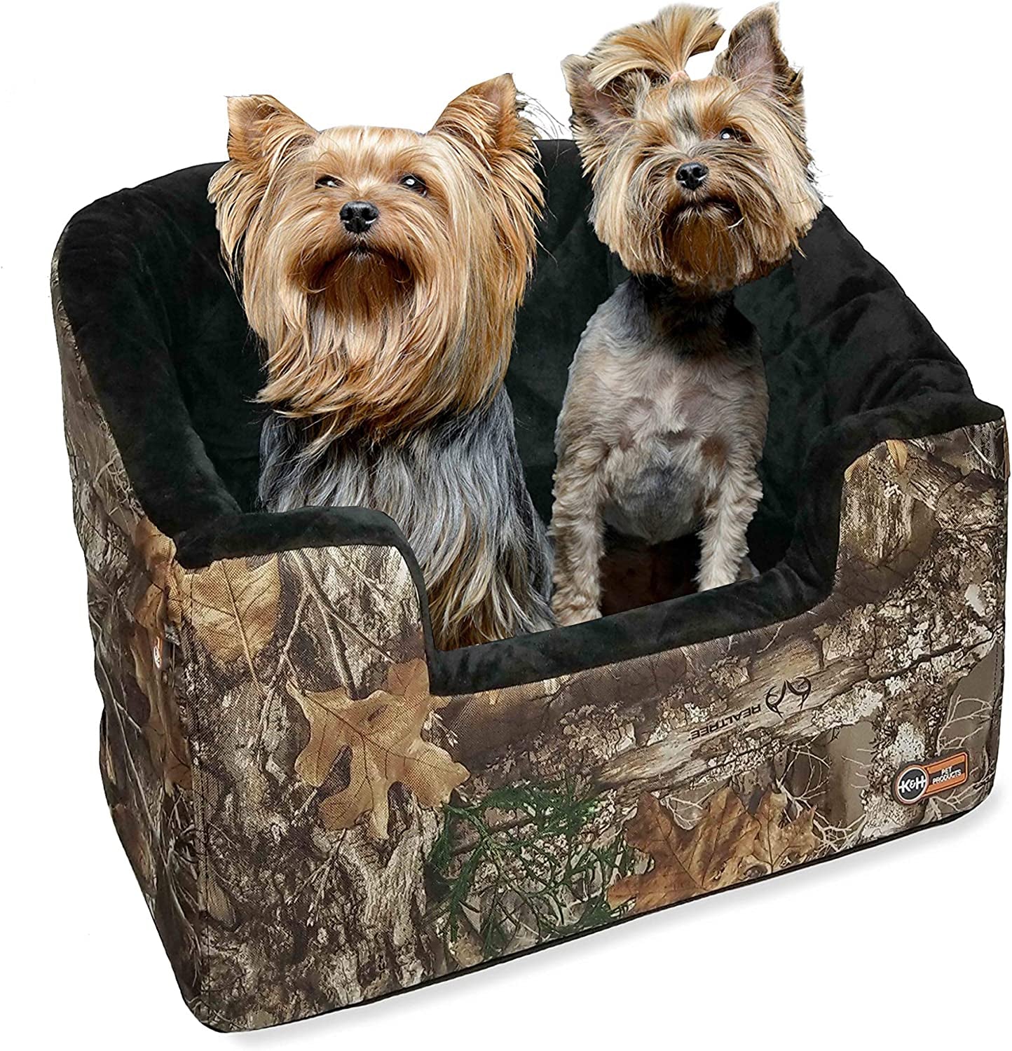 Premium Bucket Booster Dog Car Seat - Durable Booster Seat for Cats and Dogs in Large Realtree Edge Design
