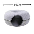 Interactive Dual-Use Donut Cat Tunnel and Bed for Cats, Ferrets, and Rabbits - Indoor Training and Play Toy