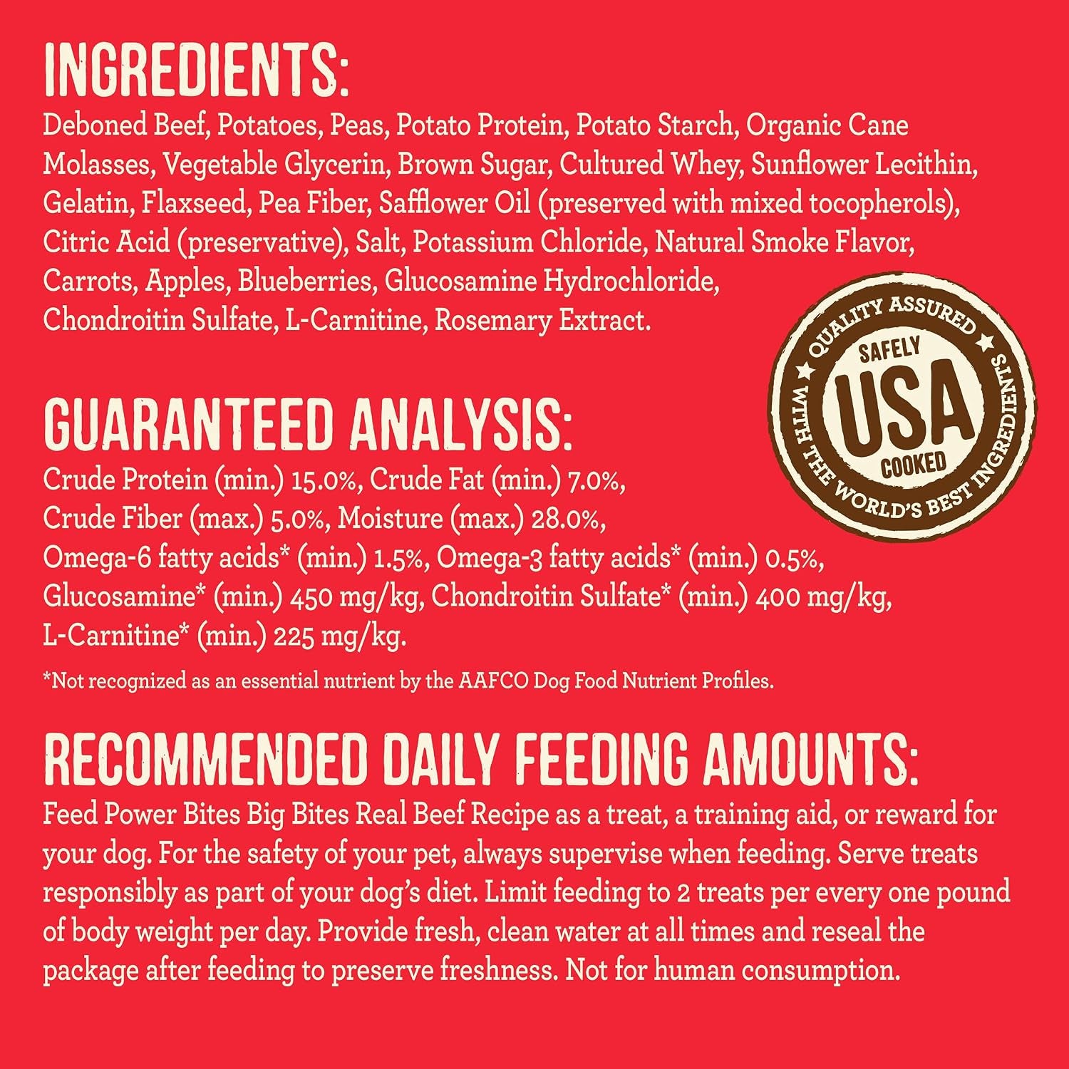 Power Bites Dog Treats - Beef and Sweet Potato Recipe, 6 oz Bag