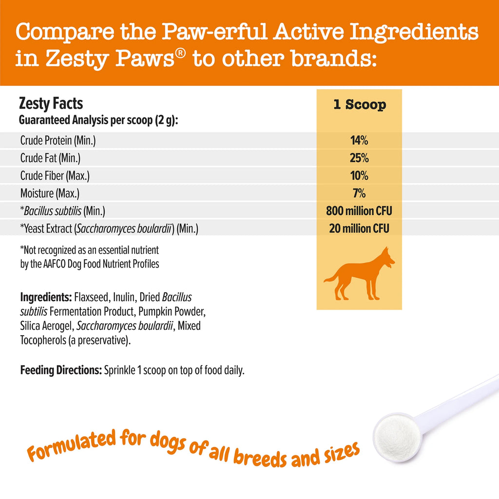 Probiotic Powder Supplement for Dogs, Pumpkin Flavor, 150g