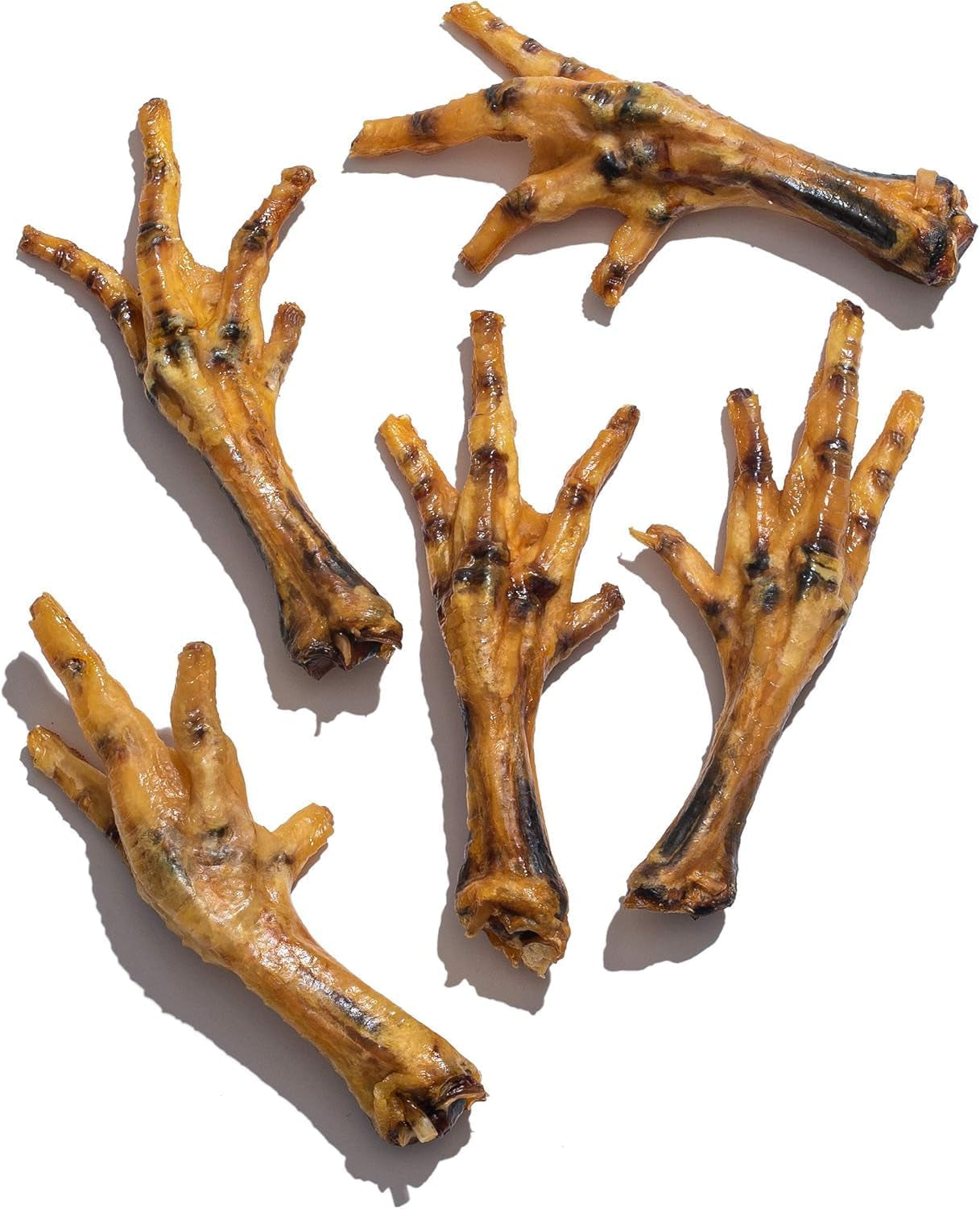Dried Chicken Feet Dog Treats | 100% Natural, Fully Digestible, High-Protein Dehydrated Treats for Joint Support (20-Pack) - Cost-Effective Alternative to Duck Feet and Pig Ears