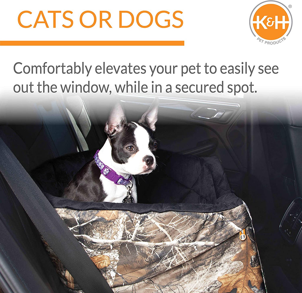Premium Bucket Booster Dog Car Seat - Durable Booster Seat for Cats and Dogs in Large Realtree Edge Design