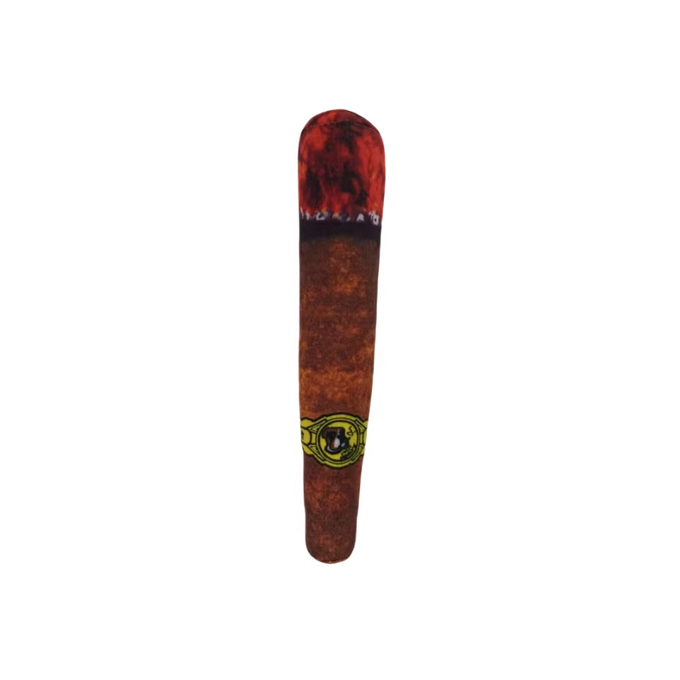 Interactive Plush Dog Chew Toy - Durable Squeaky Cigar for Small Breeds