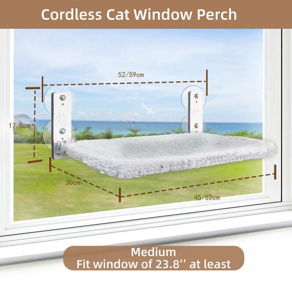 Cordless Indoor Cat Hammock - Foldable Window Perch for Pets