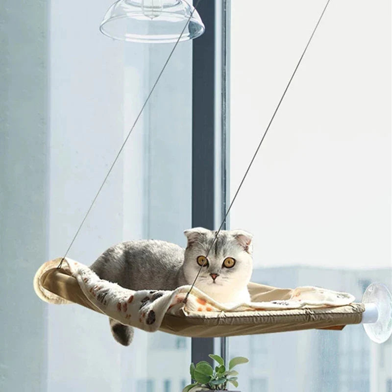 Elevated Cat Hammock - Window Seat for Cats and Kittens, Supports Up to 20kg, Ideal Climbing Frame and Cozy Nest