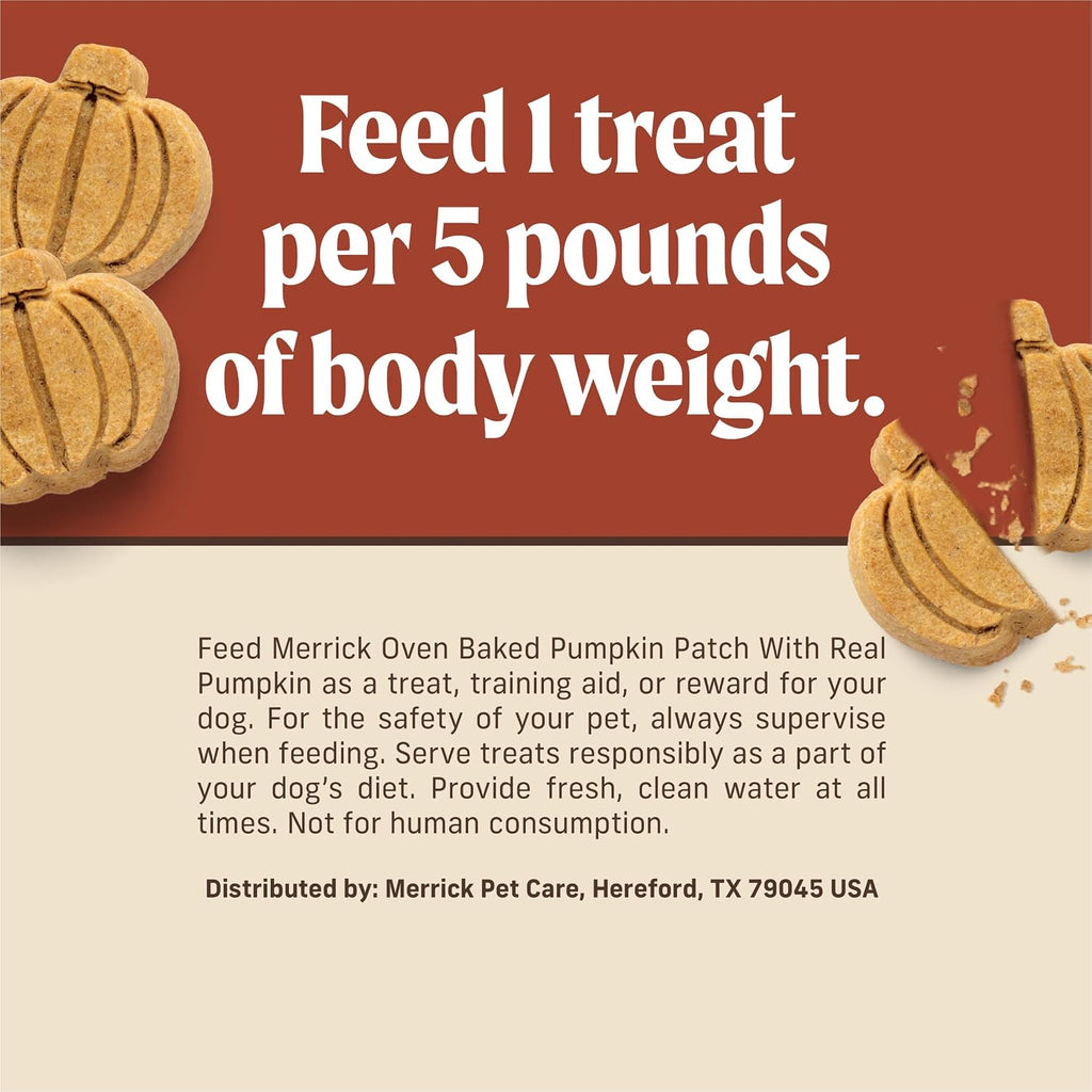 Oven-Baked Natural Dog Treats - Crunchy Pumpkin Patch Biscuits Made with Real Pumpkin, Crafted in Small Batches with Only Seven Ingredients