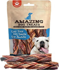 6-Inch Braided Beef Esophagus Gullet Sticks for Dogs - Pack of 4 Dog Jerky Treats