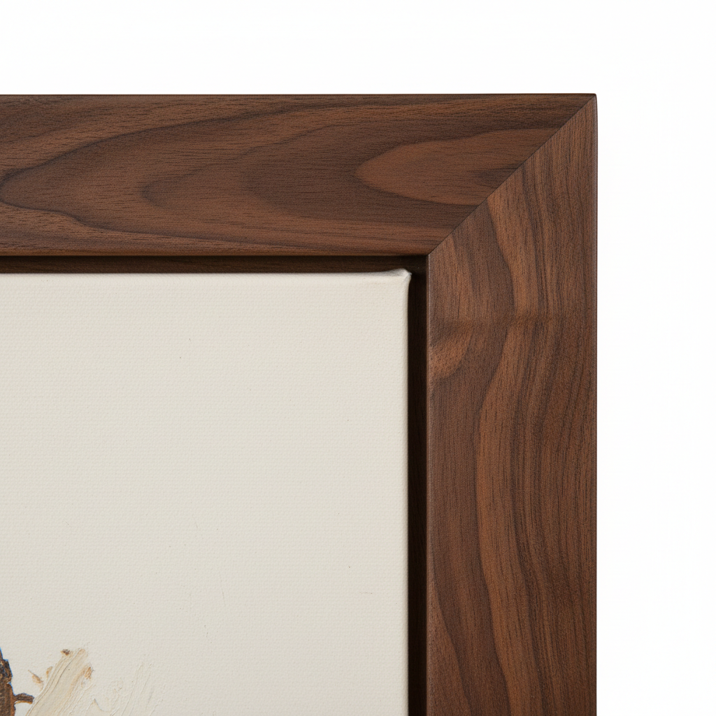 Walnut frame close-up